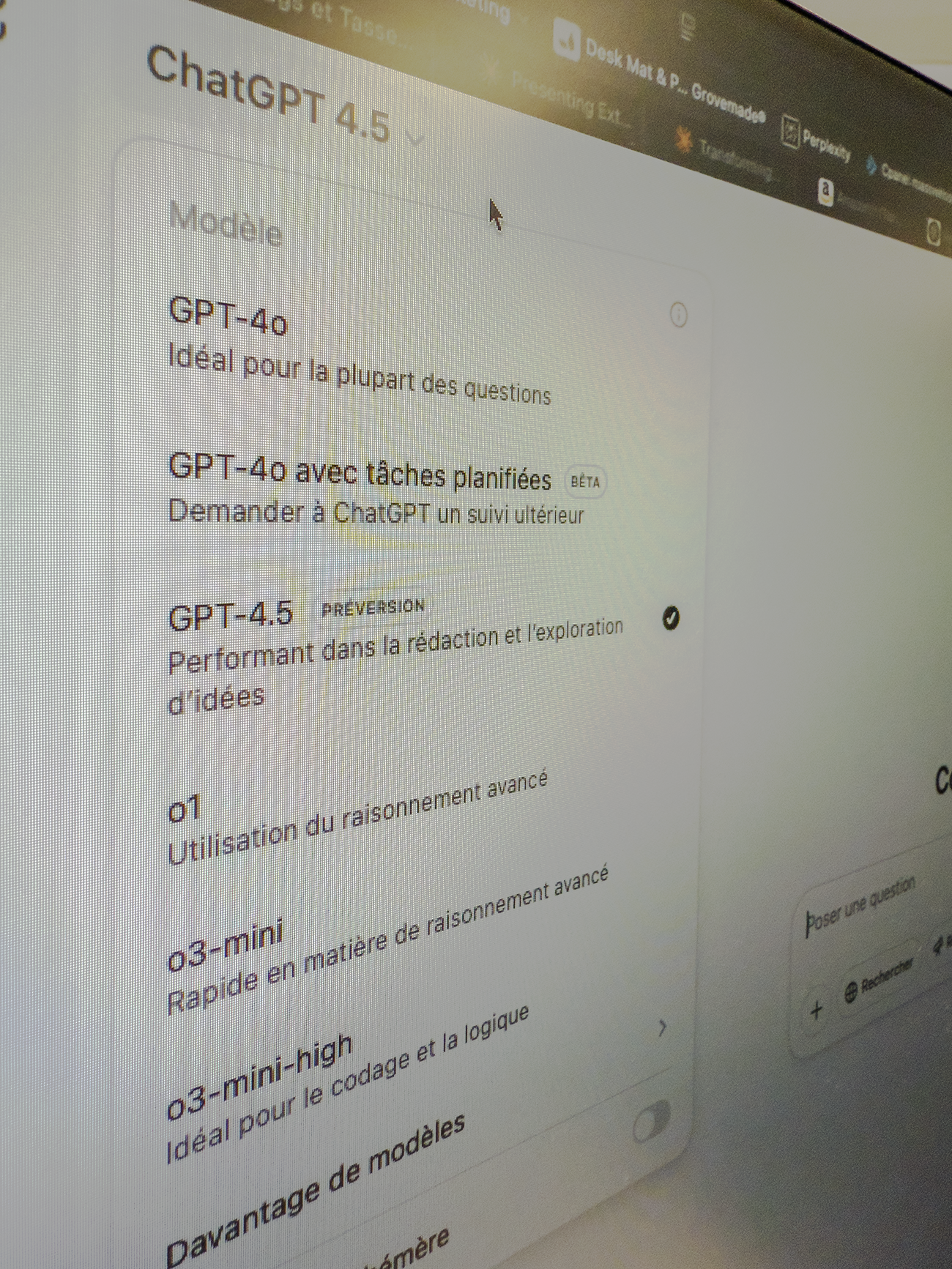 ChatGPT 4.5 nouveautés